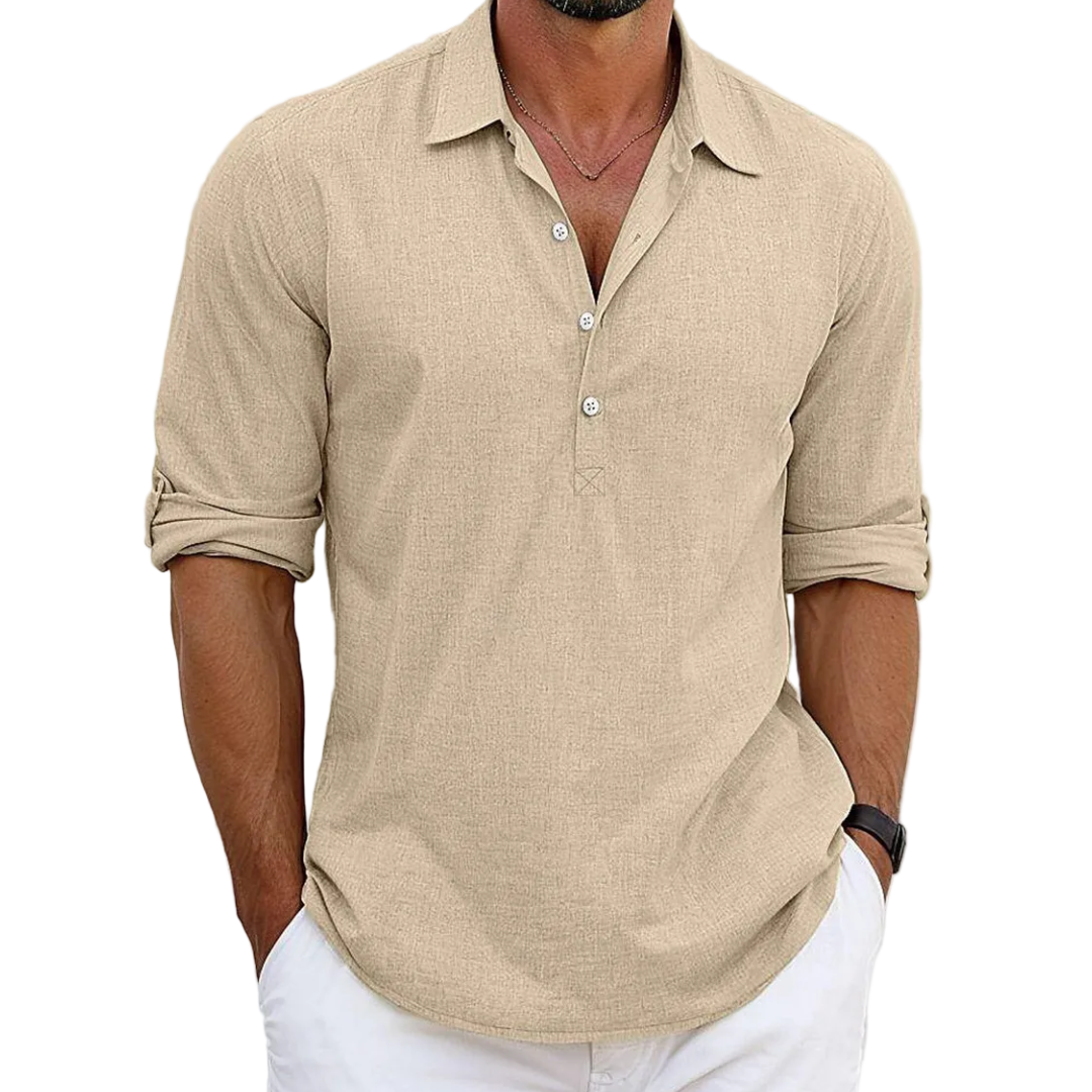 Archie | Camisa clásica de mezcla algodón-lino atemporal