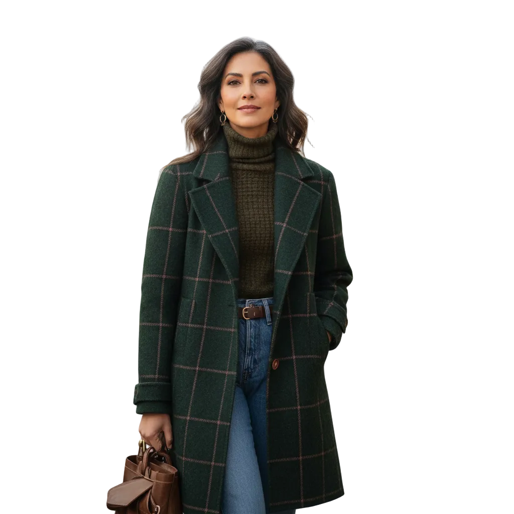 Beatriz | Abrigo Clásico de Cuadros