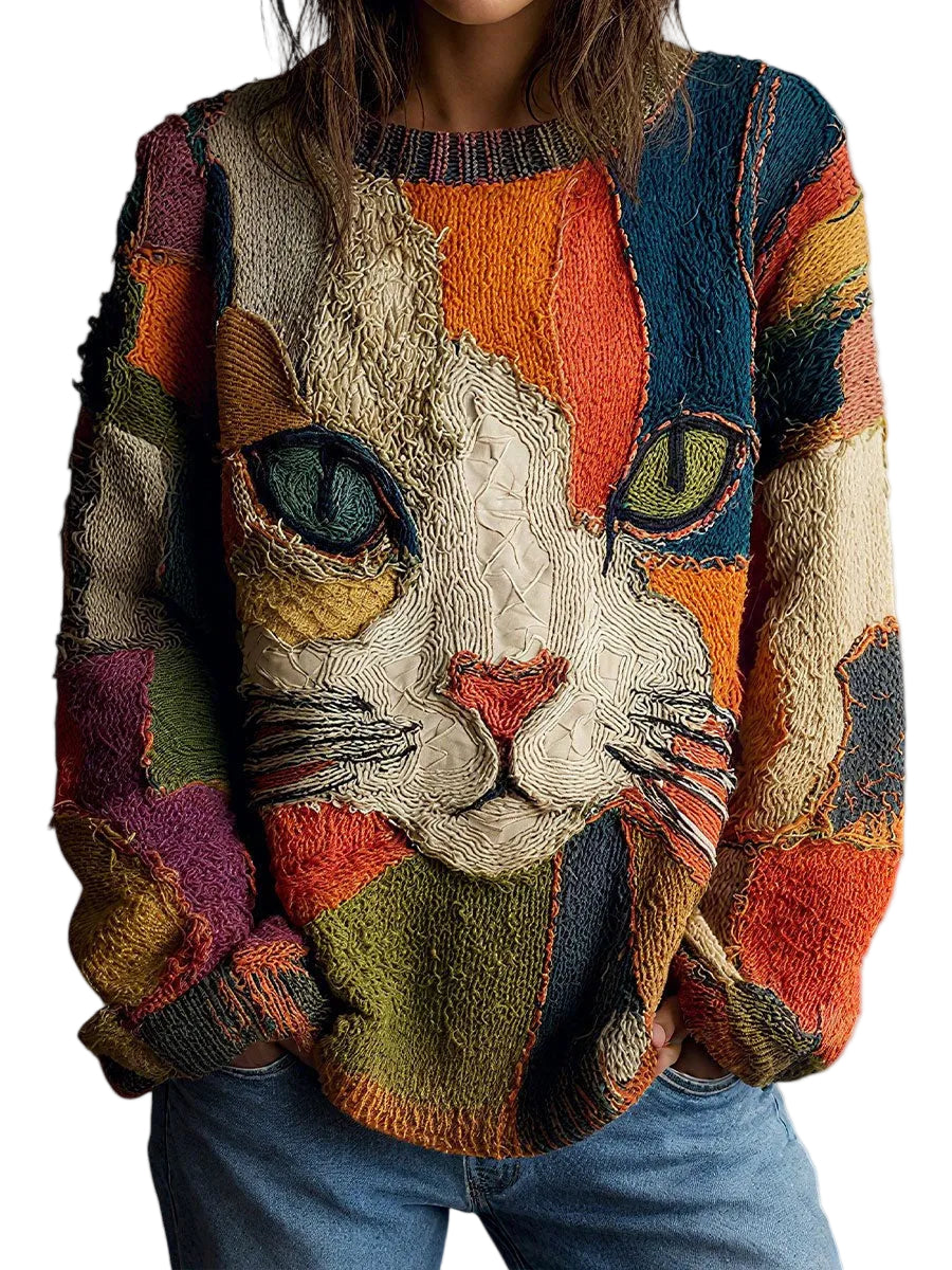 Andrea - Suéter artesanal felino